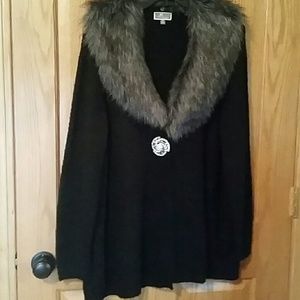 JM Collection from Macys cardigan sweater with fau